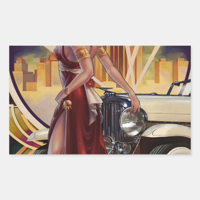 Adesivo Retangular Detroit, Michigan | Motor City (Frente)