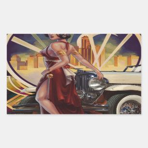 Adesivo Retangular Detroit, Michigan   Motor City