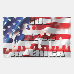 Adesivo Retangular Deus abençoe a bandeira americana patriótica