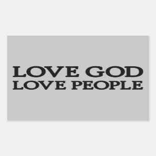 Adesivo Retangular DEUS AMOR - PESSOAS AMIGAS - Vinhetas Cristãs