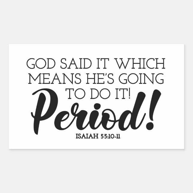 Adesivo Retangular Deus disse Arte Versa Bíblia reclamando as promess (Frente)