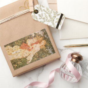 Adesivo Retangular Deusa das Flores e Blossomos, Flora por Morgan