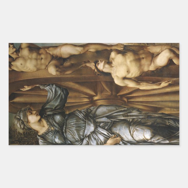 Adesivo Retangular Deusa girando a roda da fortuna (Burne-Jones) (Frente)