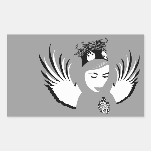 Adesivo Retangular devoção condenada: anjo perdido (Frente)