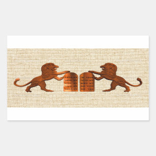 Adesivo Retangular Dez Mandamentos e Leões