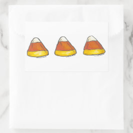 Adesivo Retangular Dia de Ação de Graças de Halloween - Candies Corn