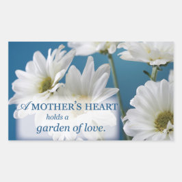 Adesivo Retangular Dia de as mães White Daisies Garden of Love Blue S