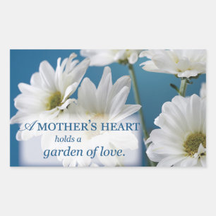 Adesivo Retangular Dia de as mães White Daisies Garden of Love Blue S