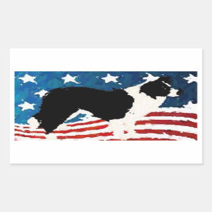 Adesivo Retangular Dia de border collie Sticker~Memorial