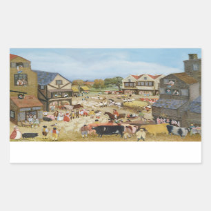 Adesivo Retangular Dia de mercado