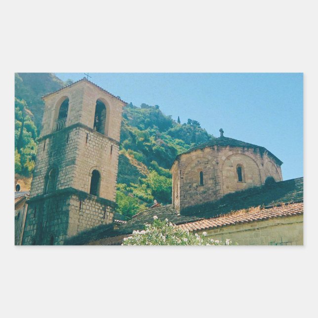 Adesivo Retangular Dia de Verão em Kotor - Montenegro (Frente)