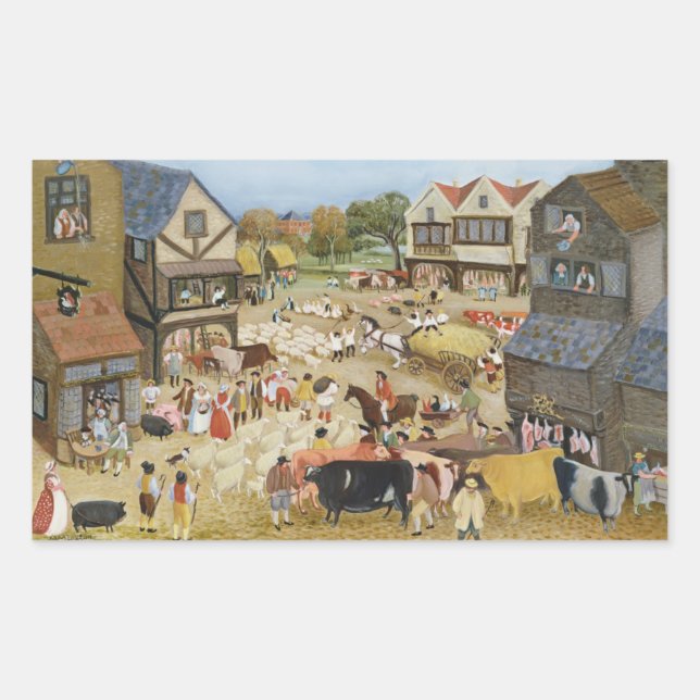 Adesivo Retangular Dia do Mercado (Frente)