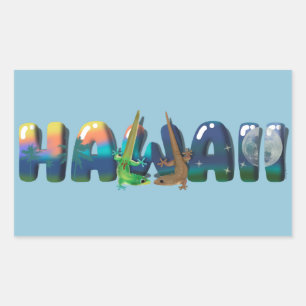 ADESIVO RETANGULAR DIA E NOITE HAWAII GECKOS