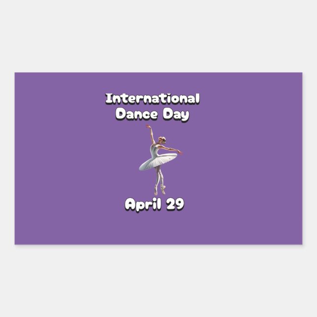 Adesivo Retangular Dia Internacional da Dança (Frente)