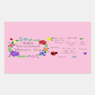 Adesivo Retangular Dia Internacional da Mulher 2021
