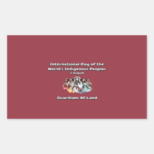 Adesivo Retangular Dia Internacional das Pessoas Indígenas do Mundo