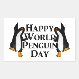 Adesivo Retangular Dia Mundial do Pinguim