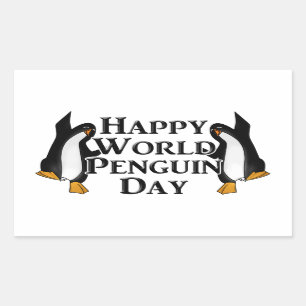 Adesivo Retangular Dia Mundial do Pinguim