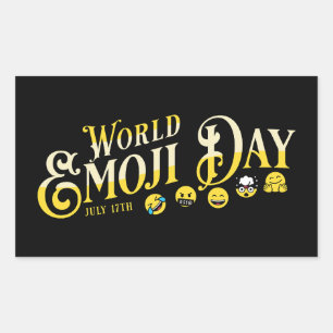 Adesivo Retangular Dia Mundial Emoji