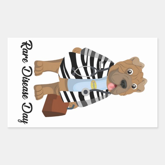 Adesivo Retangular Dia Raros da Doença Dr. Sharpie Sticker (Frente)