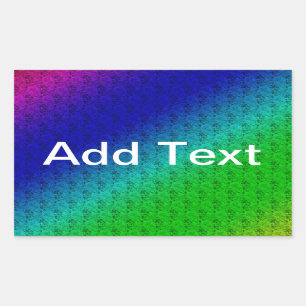 Adesivo Retangular Diag Gradient Floral Padrão Floral Azul Verde