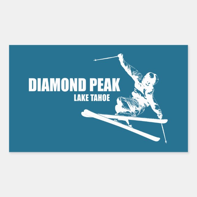 Adesivo Retangular Diamond Peak Lake Tahoe Skier (Frente)