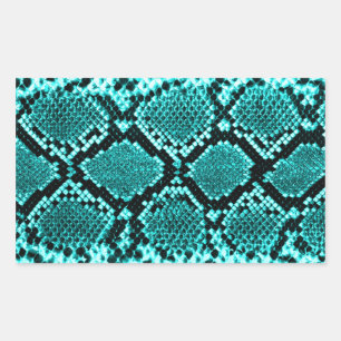Adesivo Retangular Diamond Rattlesnake Cobra Skin aqua