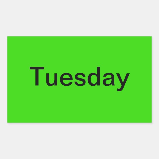 Adesivo Retangular Dias da Semana de Calendário Codificado por Cor Fe (Frente)