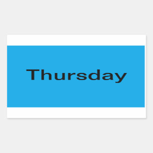 Adesivo Retangular Dias da Semana do Calendário Codificado por Cor F