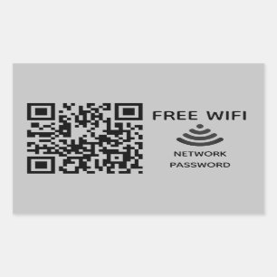 Adesivo Retangular Digitalizar para conectar o código qr do Free Wifi