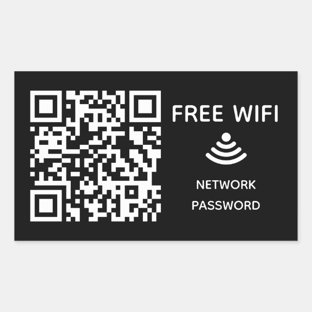 Adesivo Retangular Digitalizar para conectar o código qr do Free Wifi (Frente)