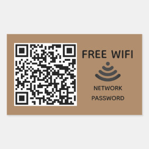 Adesivo Retangular Digitalizar para conectar o código qr do Free Wifi