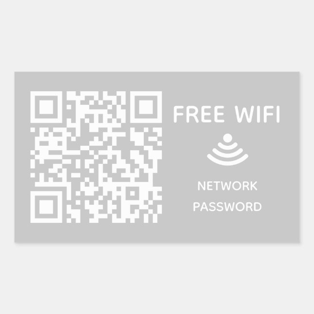 Adesivo Retangular Digitalizar para conectar o código qr do Free Wifi (Frente)