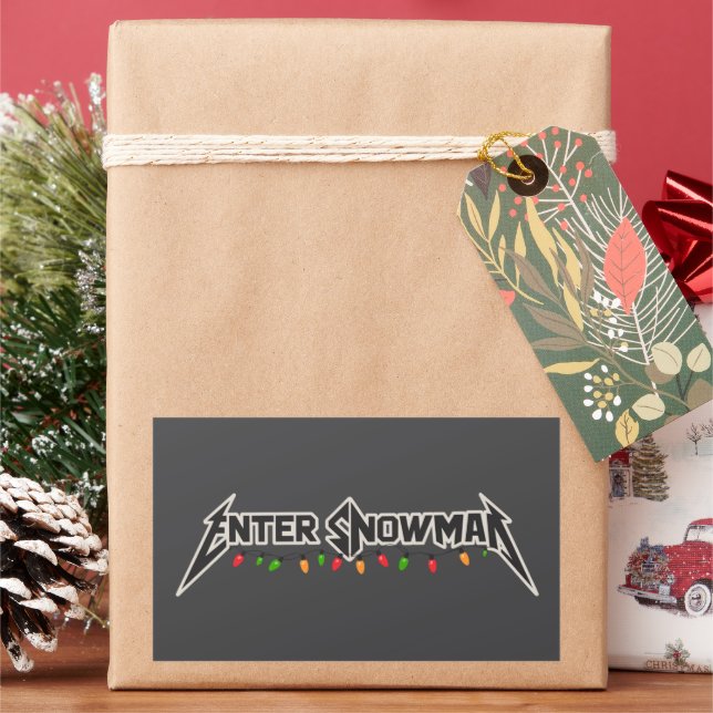 Adesivo Retangular Digite o Boneco de Neve Natal Rocker Inverno Rock  (Feriado)