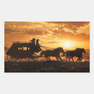 Adesivo Retangular Diligência Country Western Shotgun