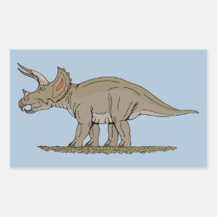 Adesivo Retangular Dinossauro Cretáceo Tricerátops