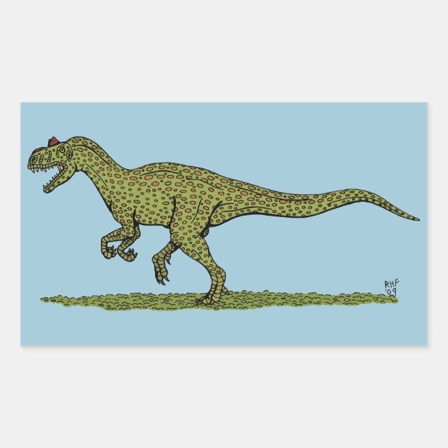 Adesivo Retangular Dinossauro Jurássico Allosauro (Frente)