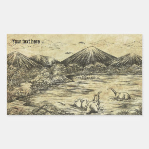 Adesivo Retangular Dinossauros