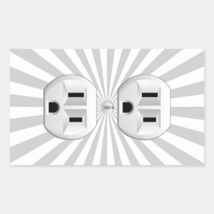 Adesivo Retangular Disjunção De Tomada Elétrica De Tomada De Pared