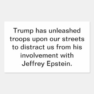 Adesivo Retangular Distração de Trump com Epstein Hankamer Artjunkhau