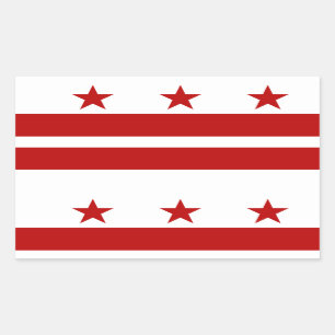 Adesivo Retangular Distrito de Columbia Flag