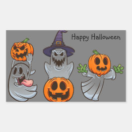 Adesivo Retangular Diversão de Halloween