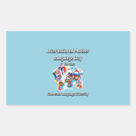 Adesivo Retangular Diversidade linguística. Língua materna internacio