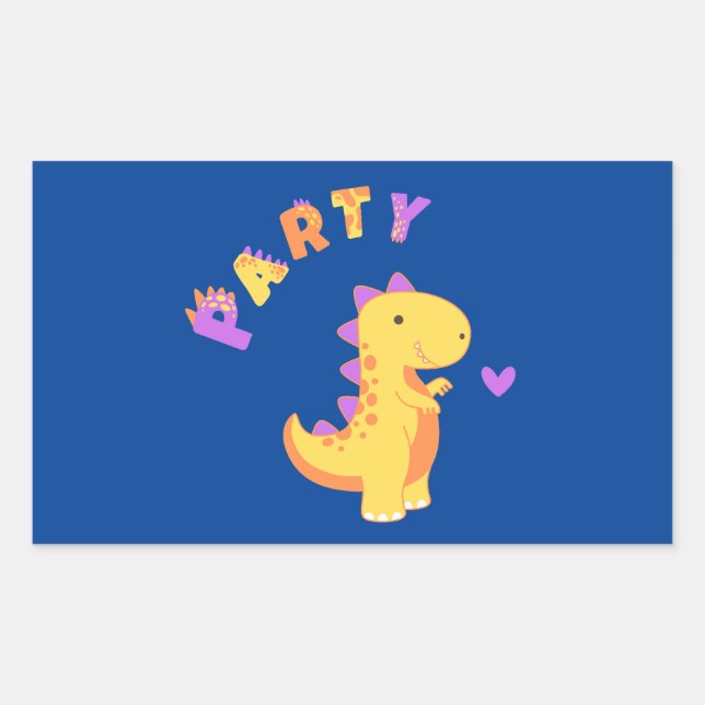 Adesivo Retangular Divirta-se com um partido Dino-Mite! (Frente)