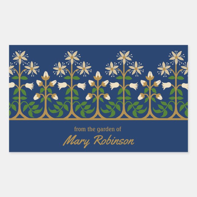 Adesivo Retangular Do jardim Art nouveau CC0260 Augustus Pugin (Frente)