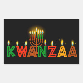 Adesivo retangular do Kwanzaa