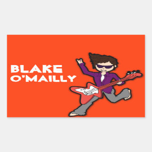 Adesivo Retangular Do nome rockstar do cabelo escuro dos meninos