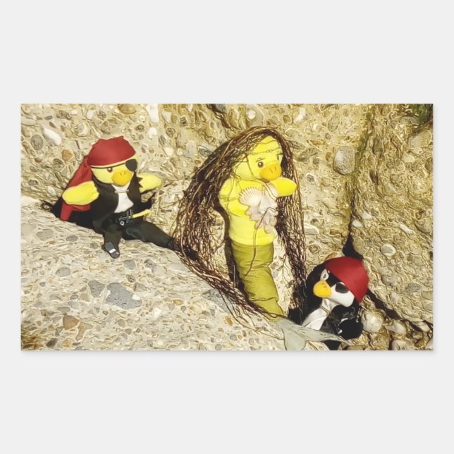 Adesivo Retangular do Pirata Danny Duck (Frente)