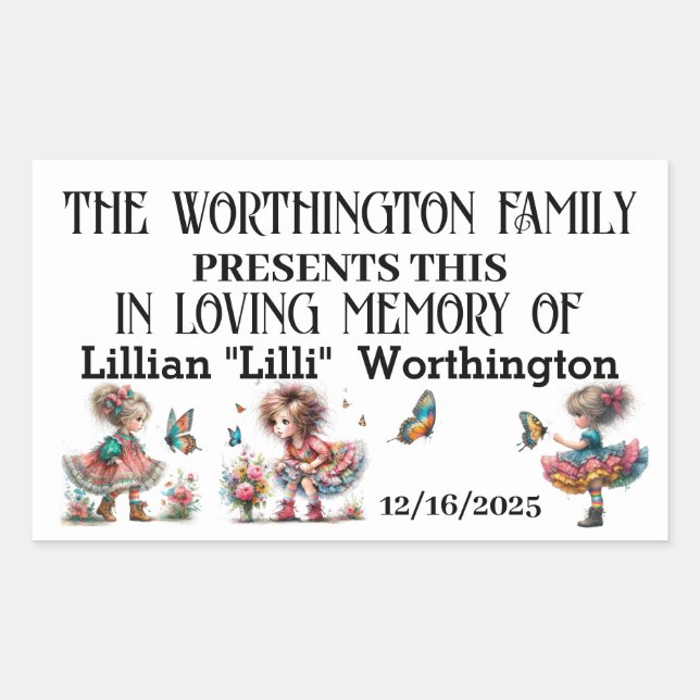 Adesivo Retangular Doação - No Memory Sticker (Frente)