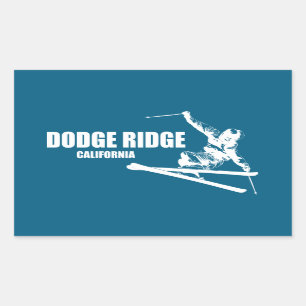Adesivo Retangular Dodge Ridge Mountain Resort California Skier